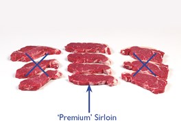 “Premium” Sirloin Steaks Meat Cut Spec Step 6